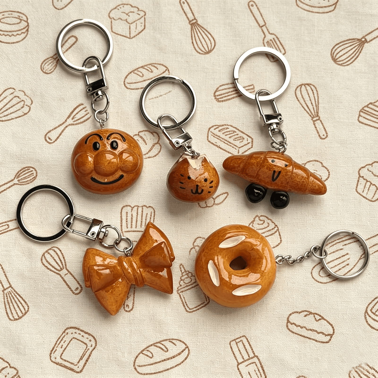 Creative Baking Series Resin Bread Keychains 2 产品图1