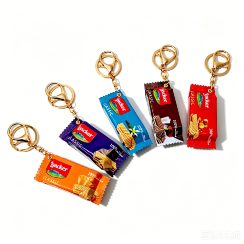 1 Realistic Italian Wafer Snack Bag Keychain