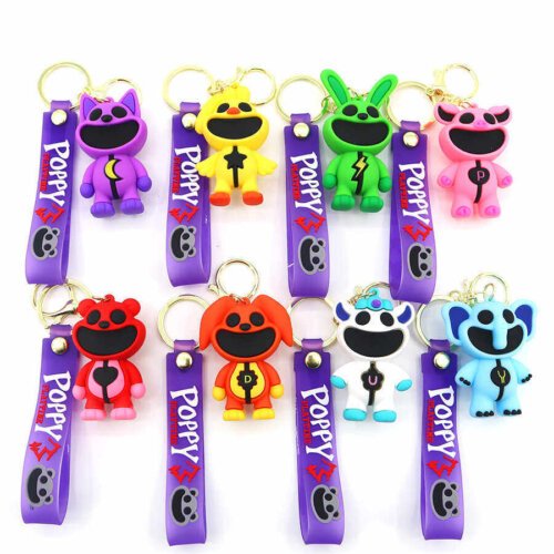 3D PVC Cartoon Poppy Kids Toy Keychain