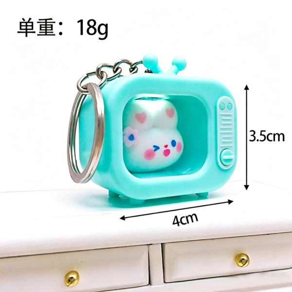 3 Cute Mini TV Light-Up Keychain