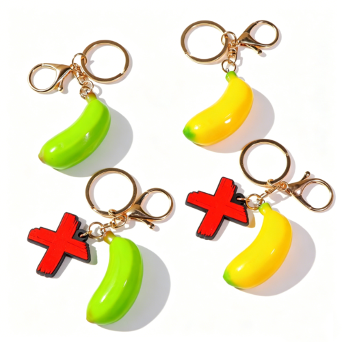 3 Simulated Resin Banana Keychain