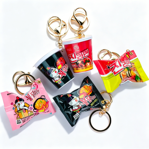 Korean Spicy Chicken Noodle Snack Bag Keychain