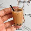 Creative Realistic Lemon Black Tea & Bubble Tea Cup Keychain