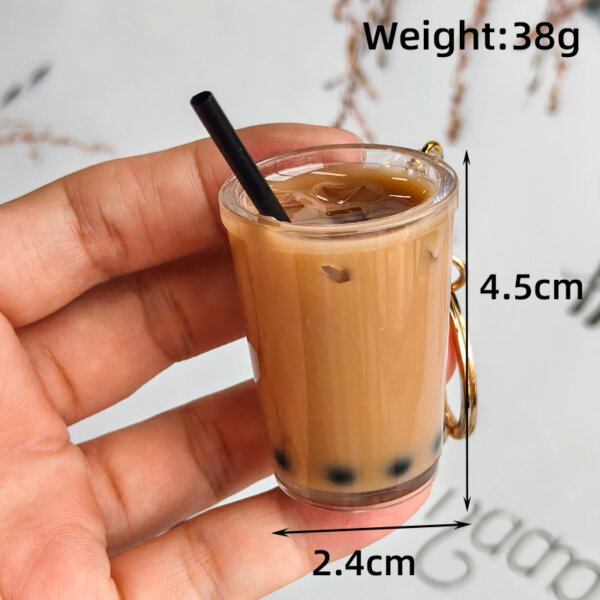 Creative Realistic Lemon Black Tea & Bubble Tea Cup Keychain