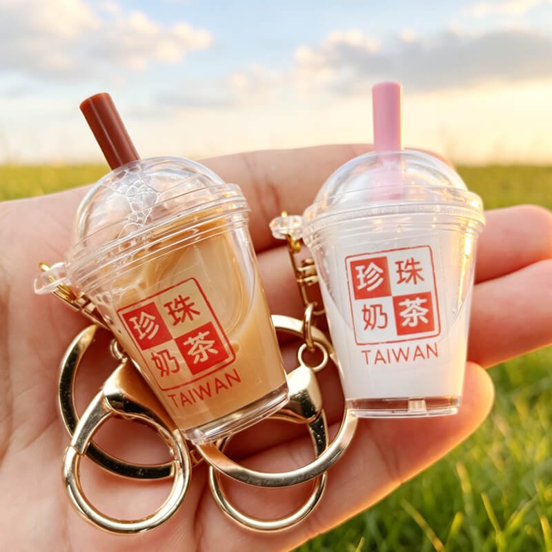 Mini Bubble Tea Cup Keychain | Taiwan Style Milk Tea Pendant 3 7 1