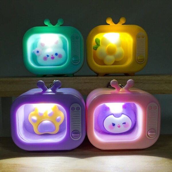 8 Cute Mini TV Light-Up Keychain