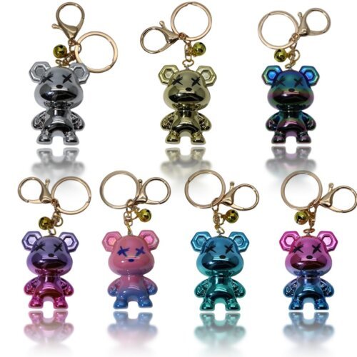 Cute Cartoon Style Sale Discount Announcement Ecommerce Story (7) Gradient Iridescent Plated Violent Bear Keychain