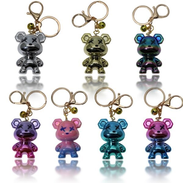 Cute Cartoon Style Sale Discount Announcement Ecommerce Story (7) Gradient Iridescent Plated Violent Bear Keychain