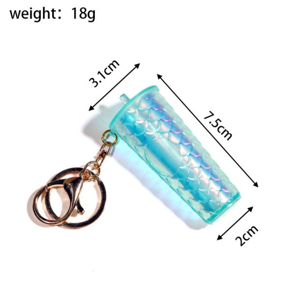 Laser Holographic Fish Scale Mini Cup Keychain