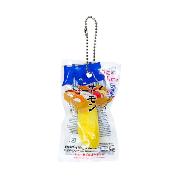 SKU-01-希鲮鱼寿司-波珠链 Realistic Japanese Salmon Sashimi Seaweed Rice Ball Seafood Sushi Model Keychain
