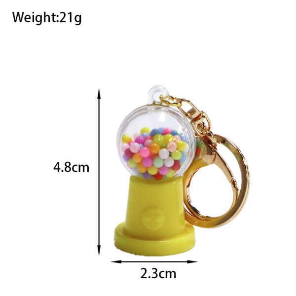 SKU-01-糖果机黄色-金扣 Realistic Miniature Colorful Candy Machine Keychain