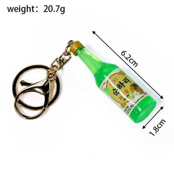 SKU-01-韩国烧酒柚子味 Realistic Miniature Korean Soju Beer Keychain