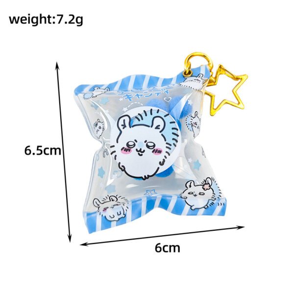 SKU-03-吉伊咔哇充气袋蓝色-星星扣 Popular Manga Character Chiikawa Candy-Bag-Style Inflatable Keychain