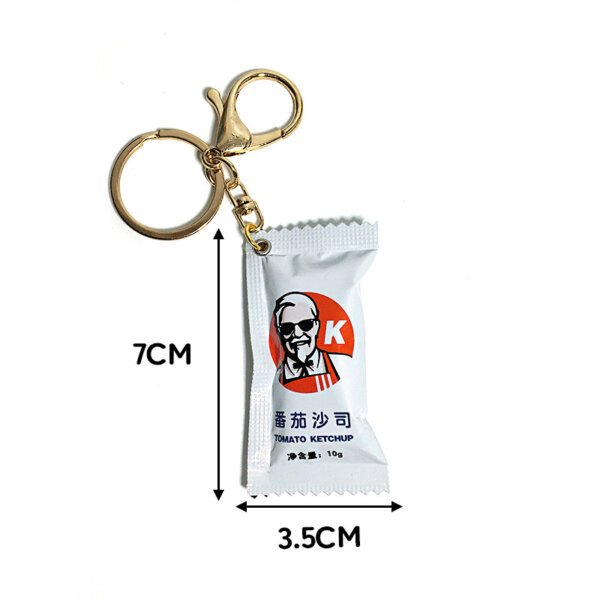 Fun Food Themed Charm French Fries Charm Ketchup Packet Keychain