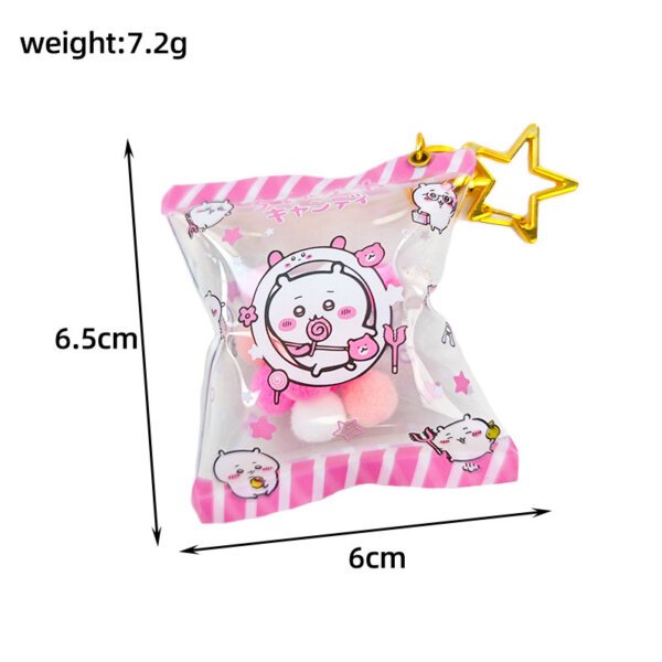 SKU-04-吉伊咔哇充气袋粉色-星星扣 Popular Manga Character Chiikawa Candy-Bag-Style Inflatable Keychain