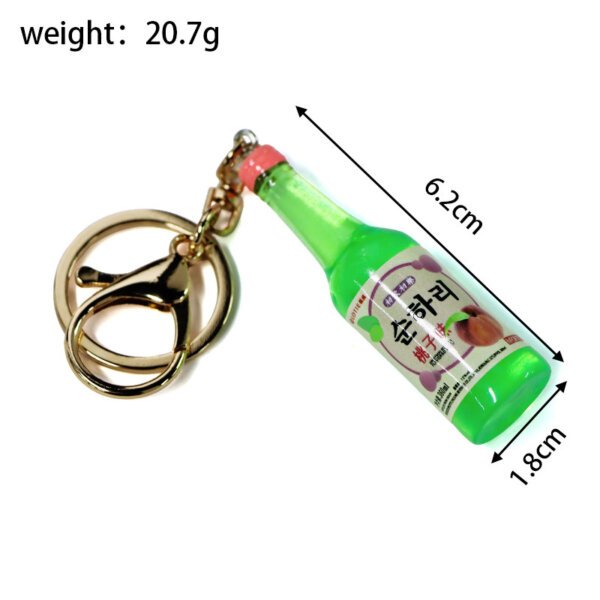 SKU-04-韩国烧酒桃子味 Realistic Miniature Korean Soju Beer Keychain