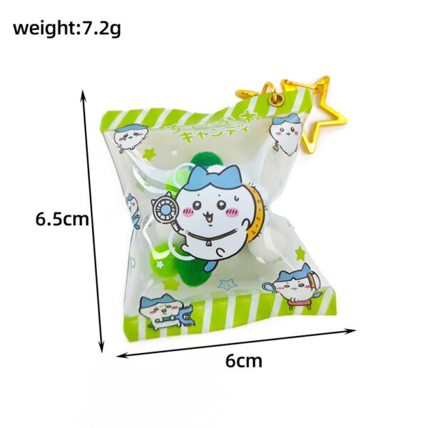 SKU-05-吉伊咔哇充气袋绿色-星星扣 Popular Manga Character Chiikawa Candy-Bag-Style Inflatable Keychain