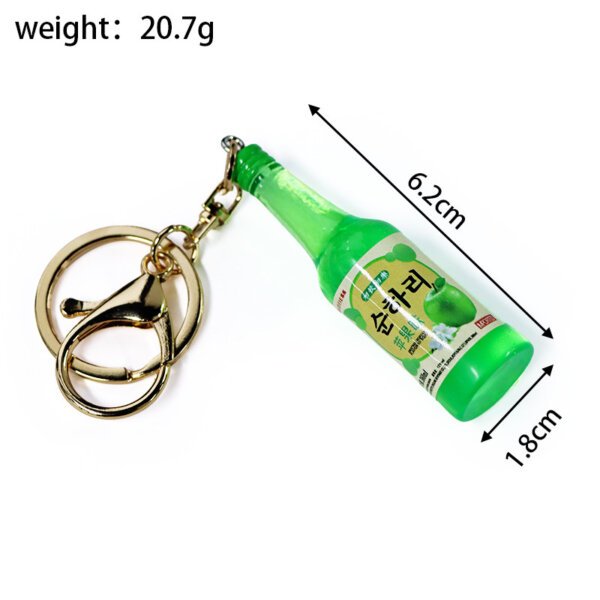 SKU-05-韩国烧酒苹果 Realistic Miniature Korean Soju Beer Keychain