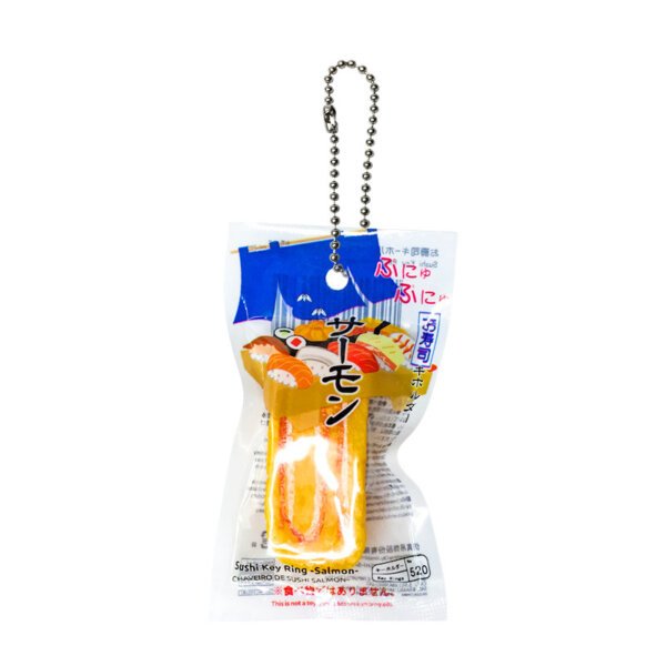 SKU-05-鸡蛋卷寿司-波珠链 Realistic Japanese Salmon Sashimi Seaweed Rice Ball Seafood Sushi Model Keychain