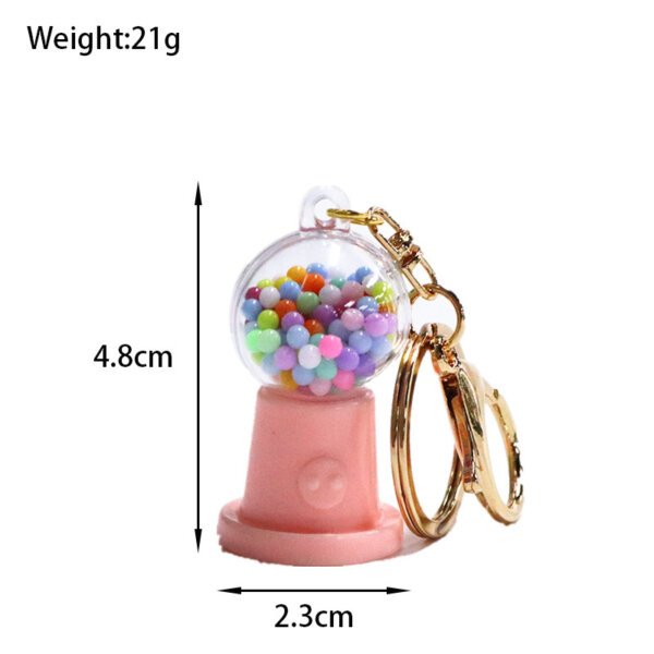 SKU-06-糖果机粉色-金扣 Realistic Miniature Colorful Candy Machine Keychain