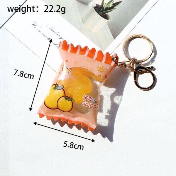 SKU_01_QQ糖充气袋-橙色 Cute Miniature Cartoon Gummy Candy Inflatable Bag Shake Keychain