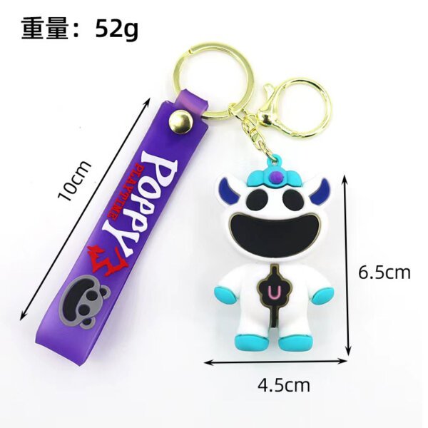 3D PVC Cartoon Poppy Kids Toy Keychain