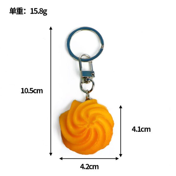 SKU_01_花形曲奇-门扣单圈 DIY Realistic Cookie Snack Model Keychain