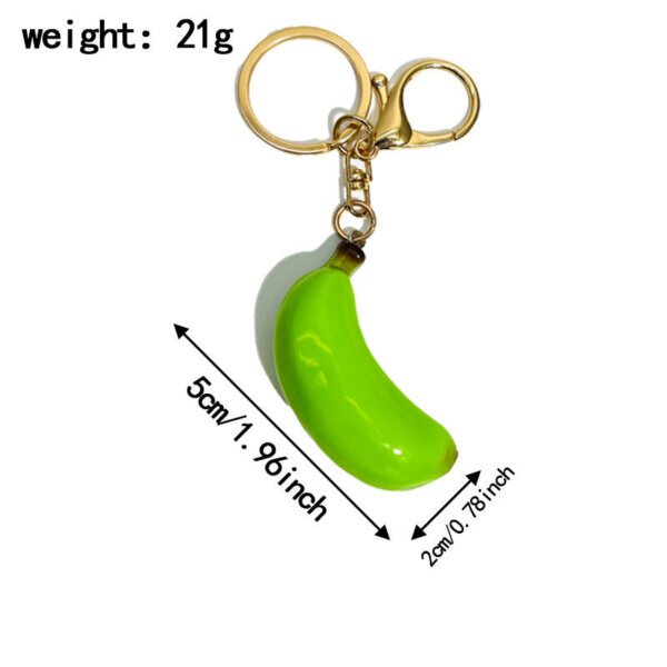 SKU_01_香蕉绿色-金扣 Simulated Resin Banana Keychain