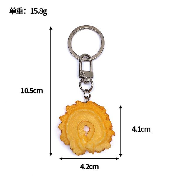 SKU_02_C字饼干-门扣单圈 DIY Realistic Cookie Snack Model Keychain