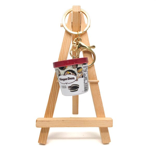 SKU_02_哈根达斯巧克力-金扣 Replica Miniature Häagen-Dazs Ice cream Keychain