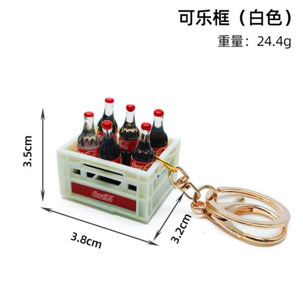 SKU_02_白色可乐框金扣 Mini Retro 6-Pack Red Cola Crate Keychain