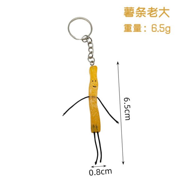 SKU_02_薯条老大 Creative "Three Brothers" French Fries Keychain