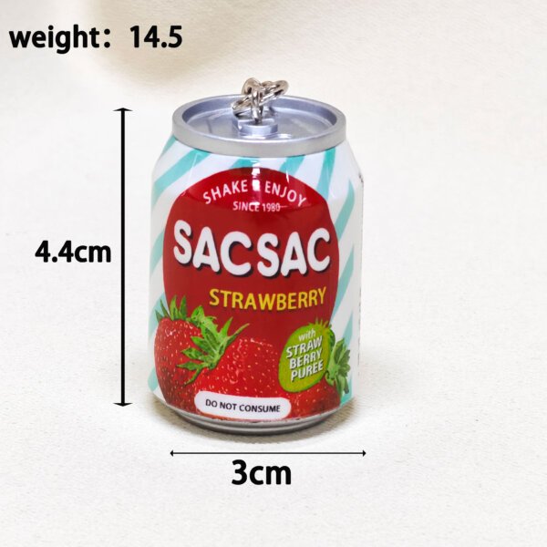 SKU_02_韩国饮料易拉罐-草莓 Realistic Korean Lotte Juice Pull-tab Can Keychain