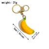 SKU_02_香蕉黄色-金扣 Simulated Resin Banana Keychain