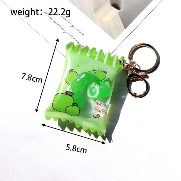 SKU_03_QQ糖充气袋-绿色 Cute Miniature Cartoon Gummy Candy Inflatable Bag Shake Keychain
