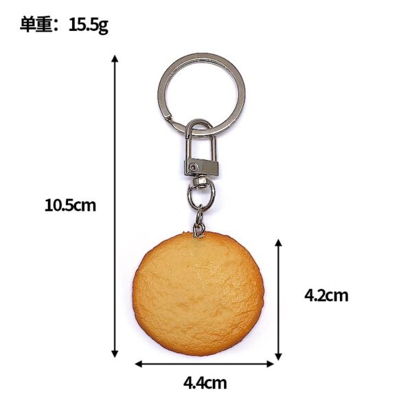 SKU_03_圆形饼干-门扣单圈 DIY Realistic Cookie Snack Model Keychain