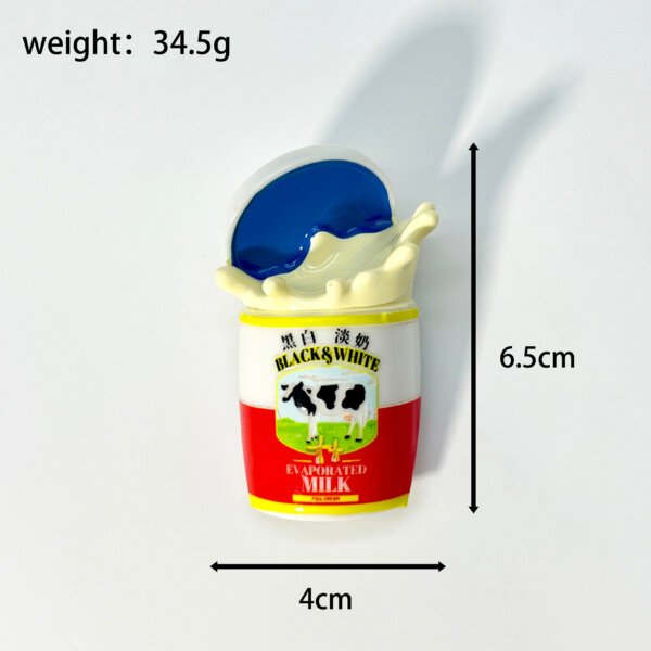SKU_03_平面黑白淡奶冰箱贴 Creative Resin Simulation Milk Cup Magnetic Fridge Magnet