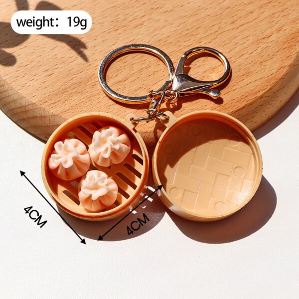 SKU_03_灌汤包金扣 Miniature Xiao Long Bao Dim Sum Keychain