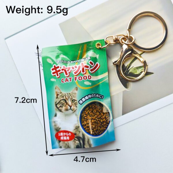 SKU_03_猫粮-金扣 Miniature Realistic Pet Treat Keychain