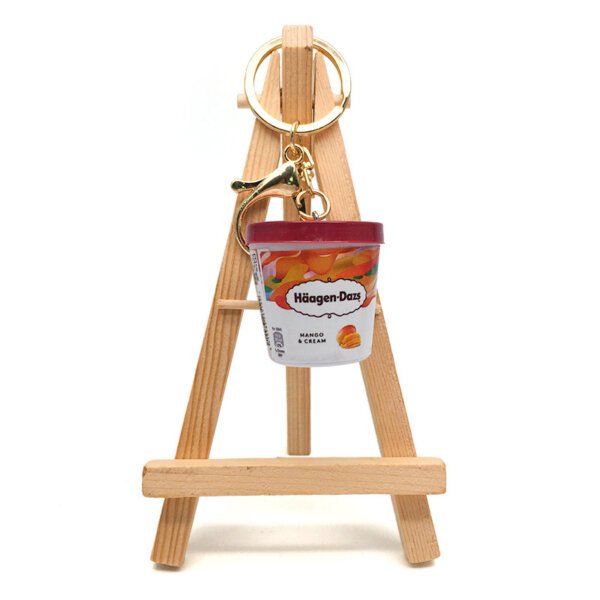 SKU_04_哈根达斯芒果-金扣 Replica Miniature Häagen-Dazs Ice cream Keychain