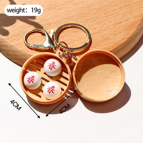 SKU_04_小笼包-春金扣 Miniature Xiao Long Bao Dim Sum Keychain