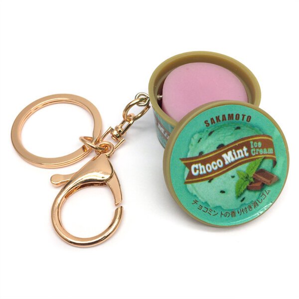 SKU_04_日本冰淇淋薄荷味-金扣 Miniature Japanese-brand Ice cream Gashapon Keychain
