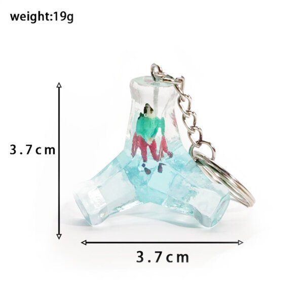 SKU_04_消波块浅蓝色-单圈 Artificial Aquarium Project Rock-Style Keychain