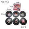 SKU_04_粉色美女6片装 Customizable Realistic Vinyl Record Player and Record Coasters
