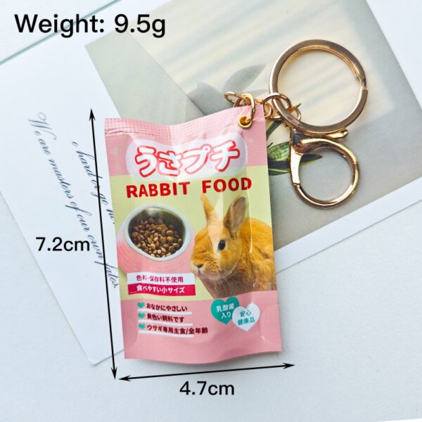SKU_05_兔粮-金扣 Miniature Realistic Pet Treat Keychain