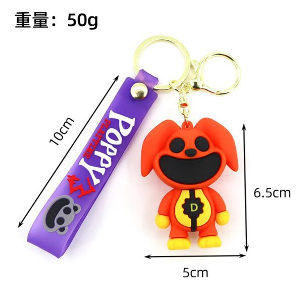 3D PVC Cartoon Poppy Kids Toy Keychain