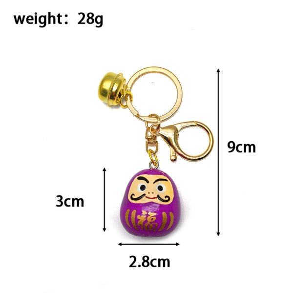 SKU_05_达摩紫色-带铃铛 Japanese Daruma Doll Keychain