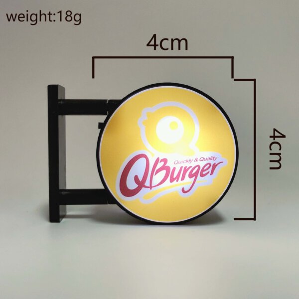 SKU_06_圆形灯牌Q汉堡-冰箱贴 Customizable Round Light-Up Refrigerator Magnet
