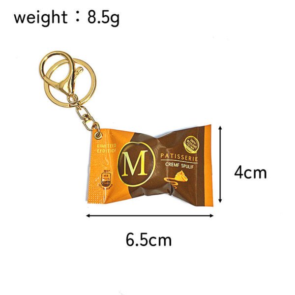 SKU_06_梦龙零食袋橙色&咖啡色-金扣 Miniature Magnum branded Ice cream Gashapon Keychain