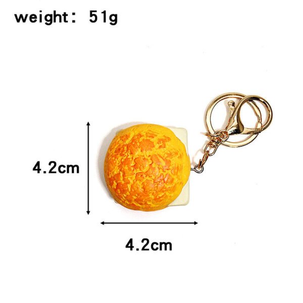 SKU_06_食物菠萝包-金扣 Realistic Hong Kong Macau Food Pineapple bun, French toast, Egg tart, Milk tea Keychain